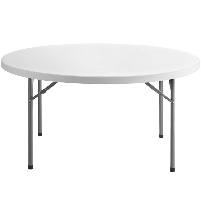 10 PACK! 60" Round Granite White Plastic Folding Table - PRO&Family