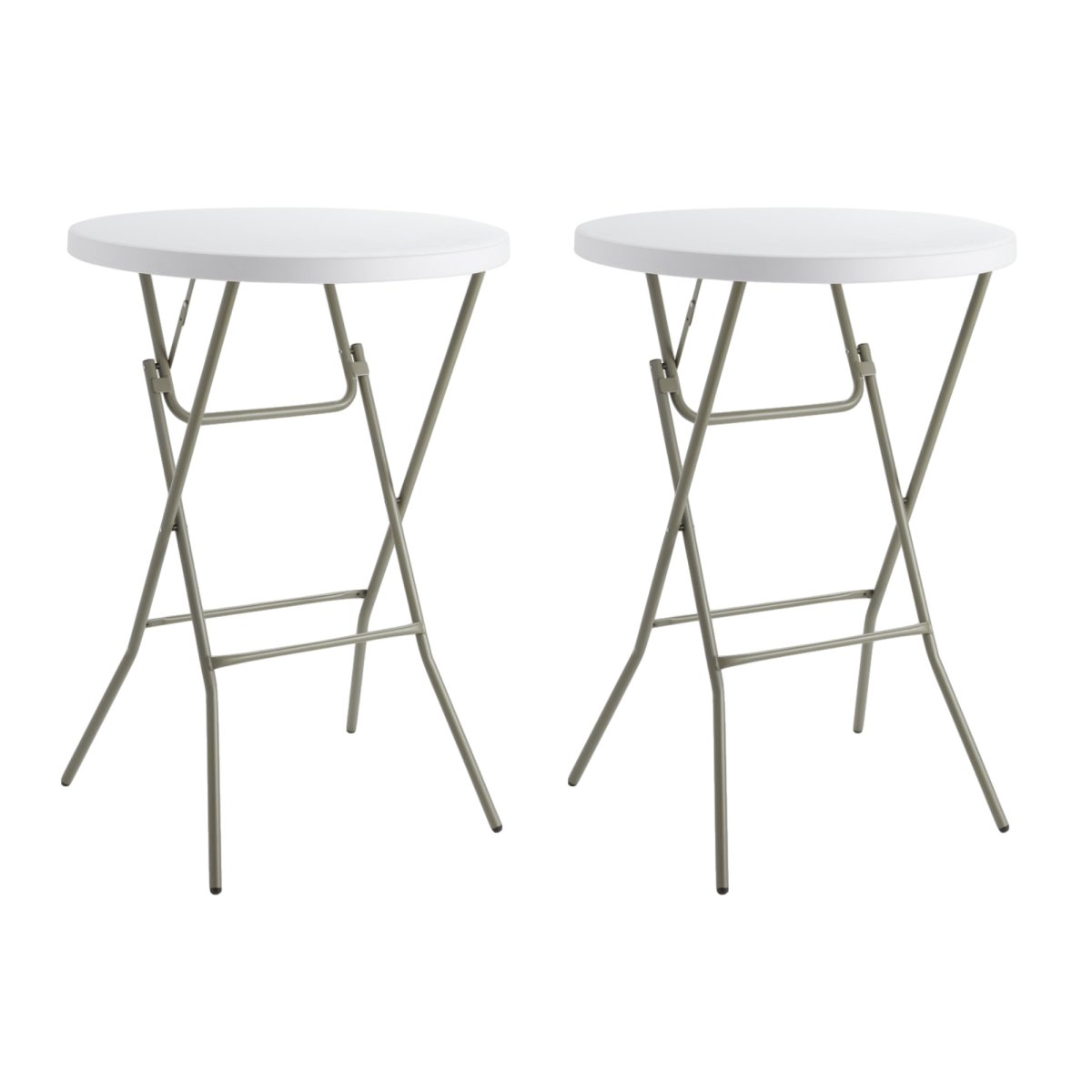 2 PACK! 32" Round Granite White Heavy-Duty Bar Height Plastic Folding Table - PRO&Family