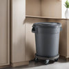 20 Gallon Gray Round Commercial Trash Can With Lid And Dolly - PRO&Family