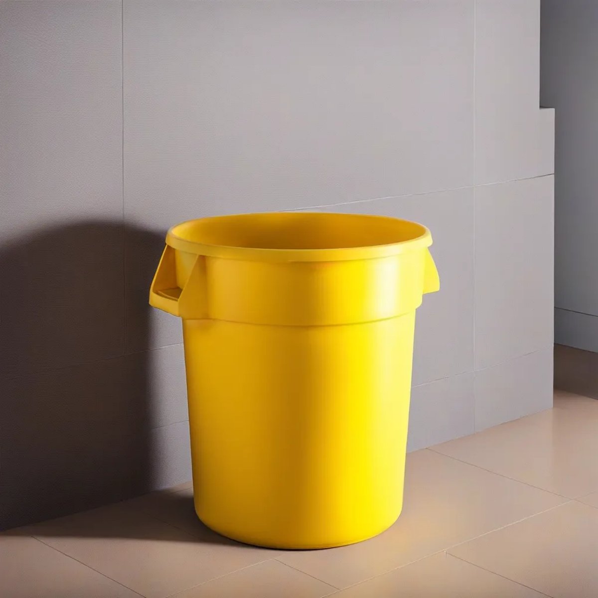 20 Gallon Yellow Round Commercial Trash Can - PRO&Family