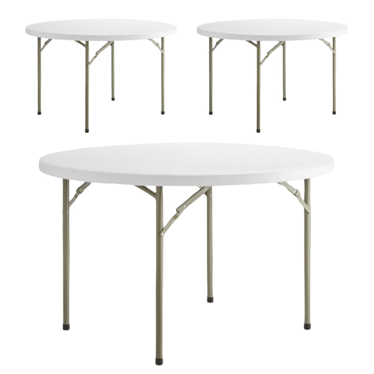 3 PACK! 60" Round Granite White Plastic Folding Table - PRO&Family