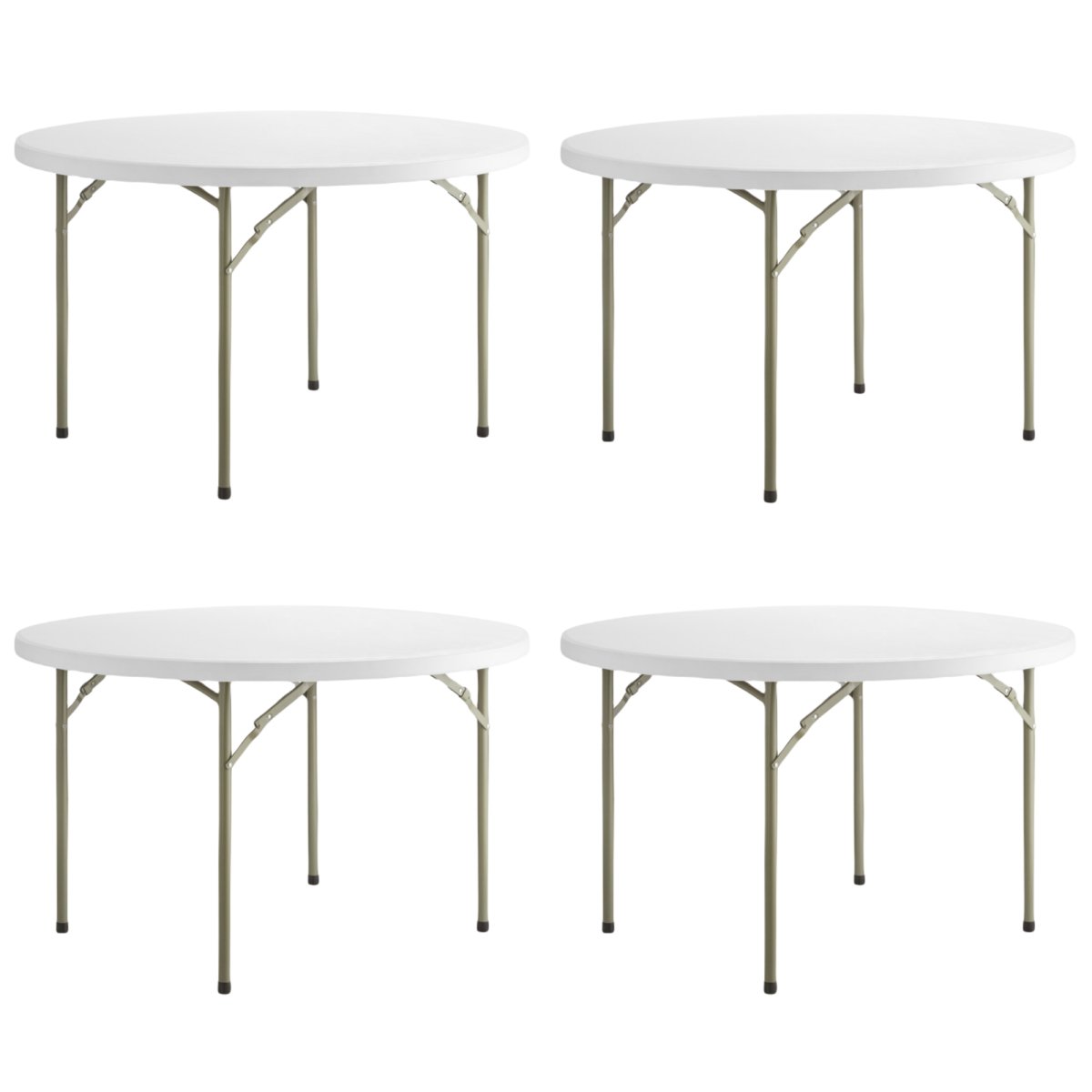 4 PACK! 60" Round Granite White Plastic Folding Table - PRO&Family