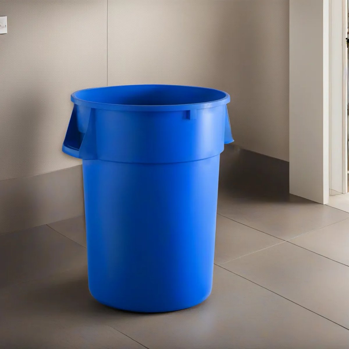 44 Gallon Blue Round Commercial Trash Can - PRO&Family