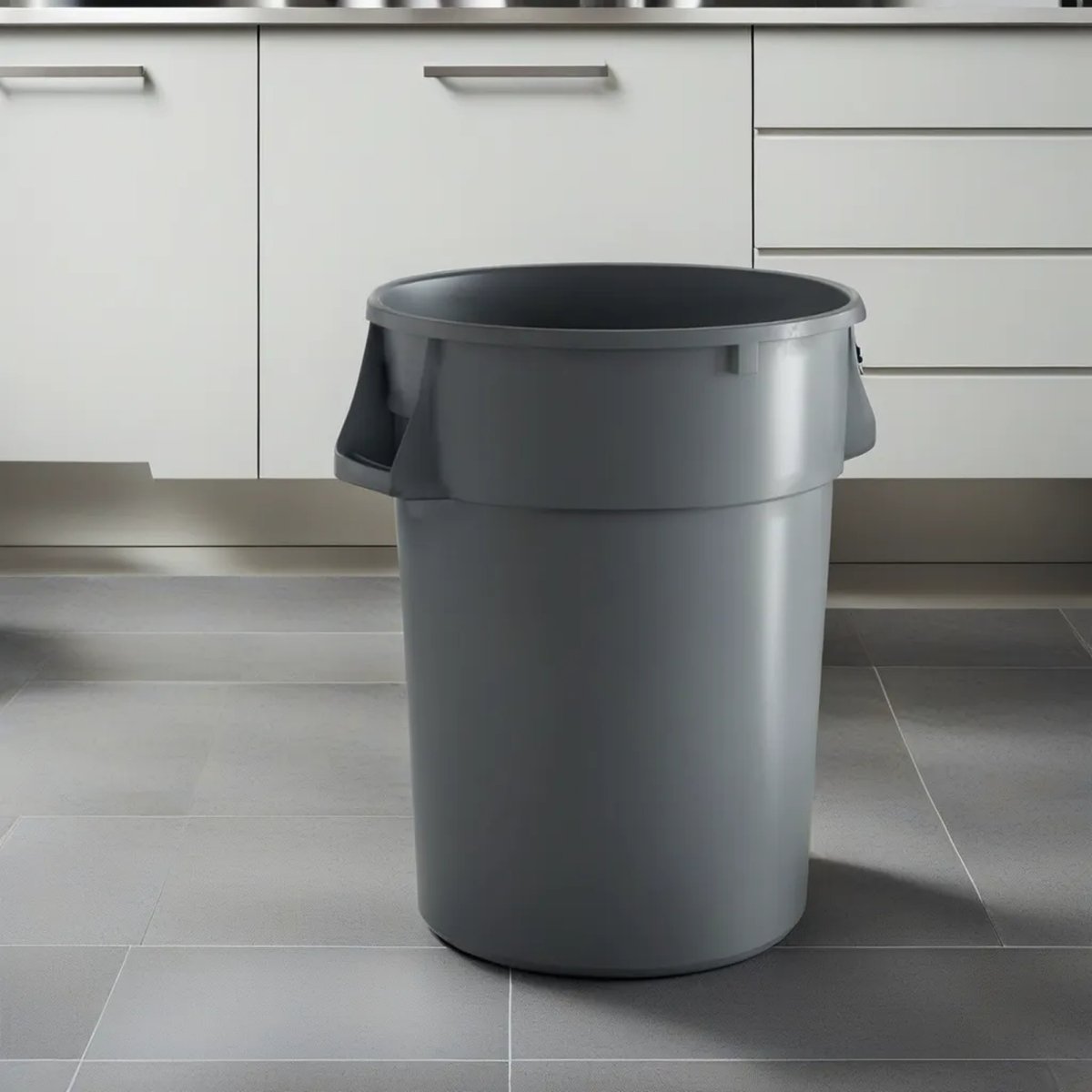 44 Gallon Gray Round Commercial Trash Can - PRO&Family