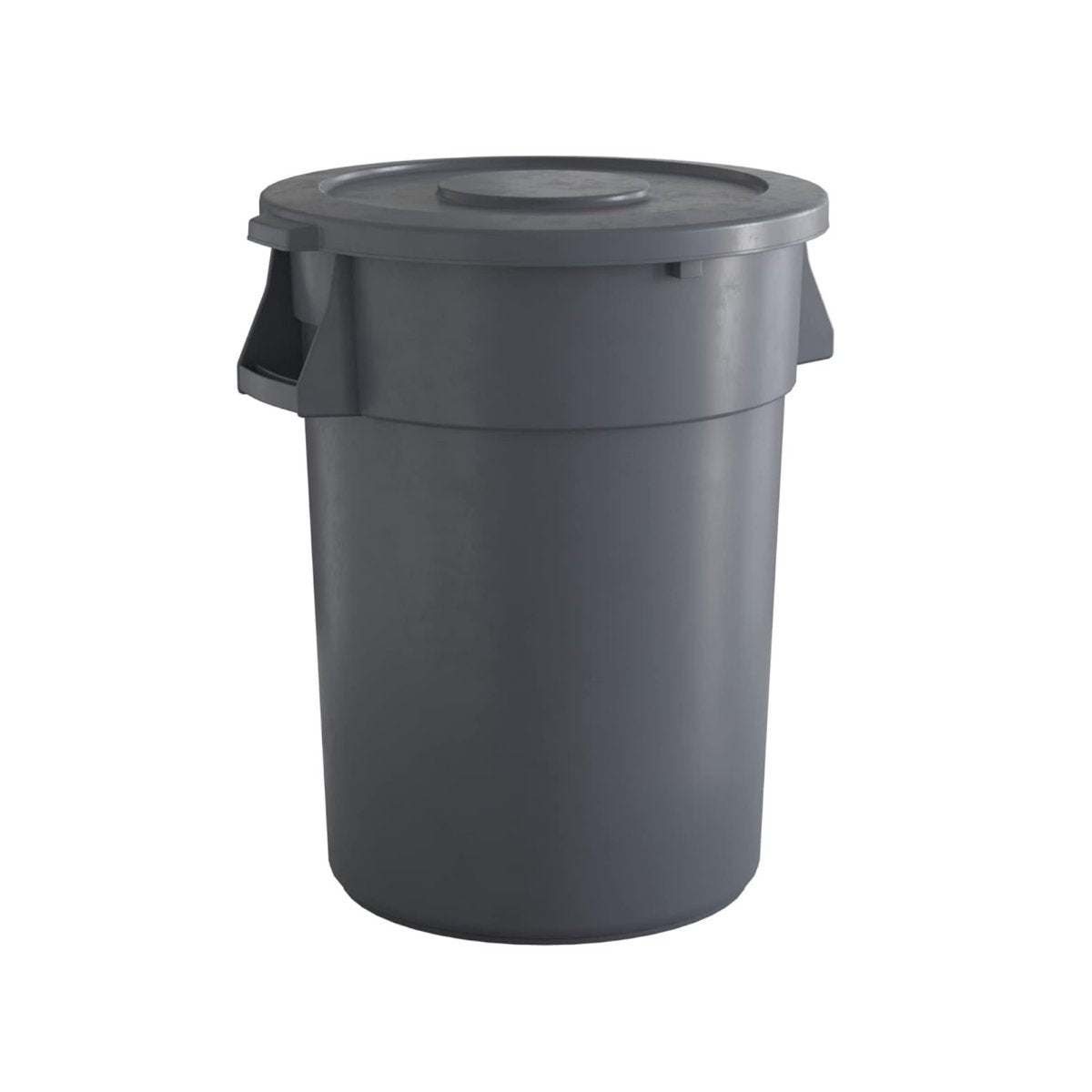 44 Gallon Gray Round Commercial Trash Can With Lid - PRO&Family