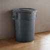 44 Gallon Gray Round Commercial Trash Can With Lid - PRO&Family