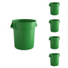 5 Pack! 10 Gallon Green Round Commercial Trash Can - PRO&Family