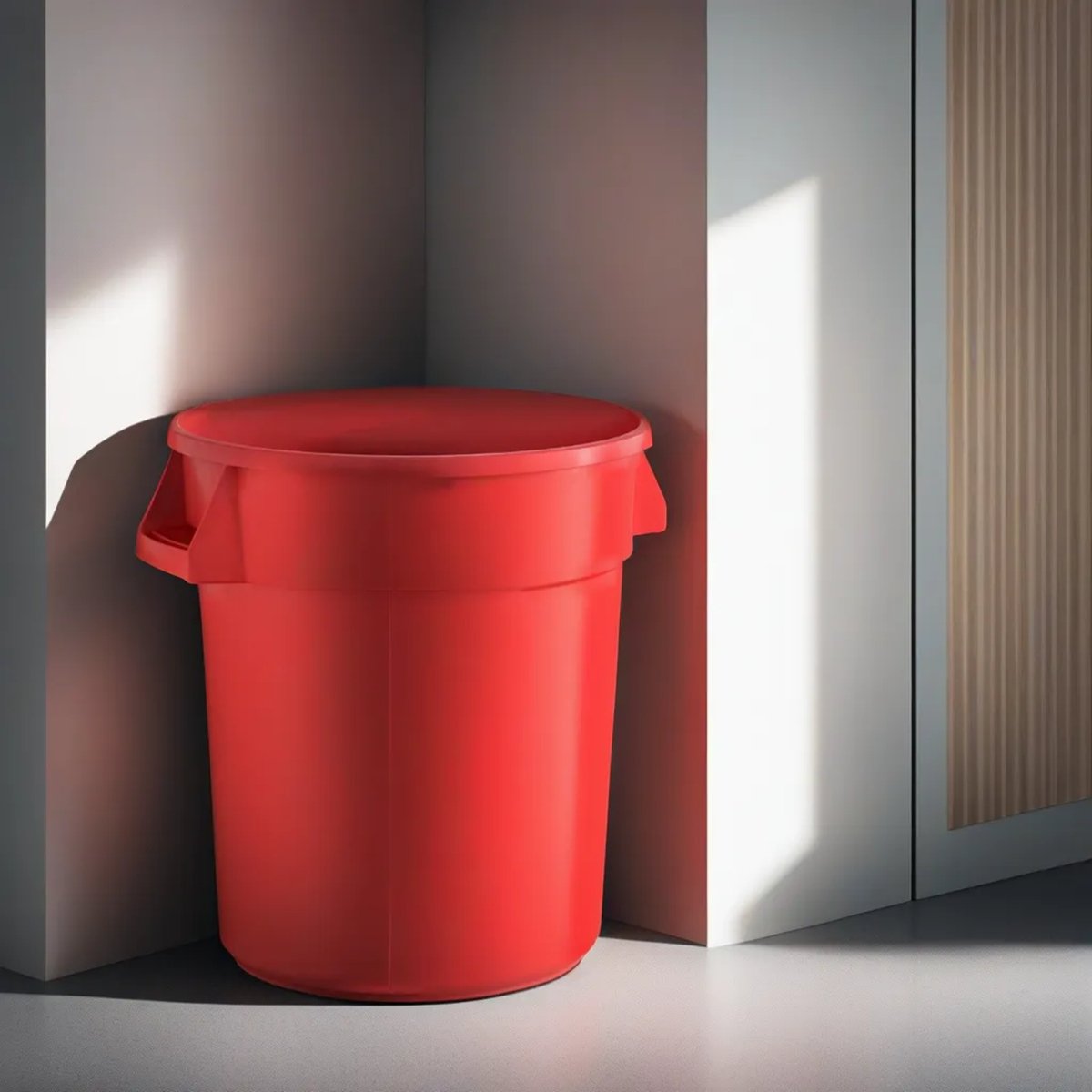 5 Pack! 10 Gallon Red Round Commercial Trash Can - PRO&Family