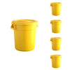 5 Pack! 10 Gallon Yellow Round Commercial Trash Can With Lid - PRO&Family