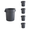 5 Pack! 20 Gallon Gray Round Commercial Trash Can - PRO&Family