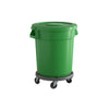 5 Pack! 20 Gallon Green Round Commercial Trash Can With Lid And Dolly - PRO&Family