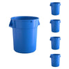 5 Pack! 32 Gallon Blue Round Commercial Trash Can - PRO&Family