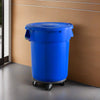 5 Pack! 32 Gallon Blue Round Commercial Trash Can With Lid And Dolly - PRO&Family