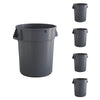 5 Pack! 32 Gallon Gray Round Commercial Trash Can - PRO&Family