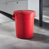 5 Pack! 32 Gallon Red Round Commercial Trash Can With Lid - PRO&Family