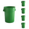 5 Pack! 44 Gallon Green Round Commercial Trash Can - PRO&Family