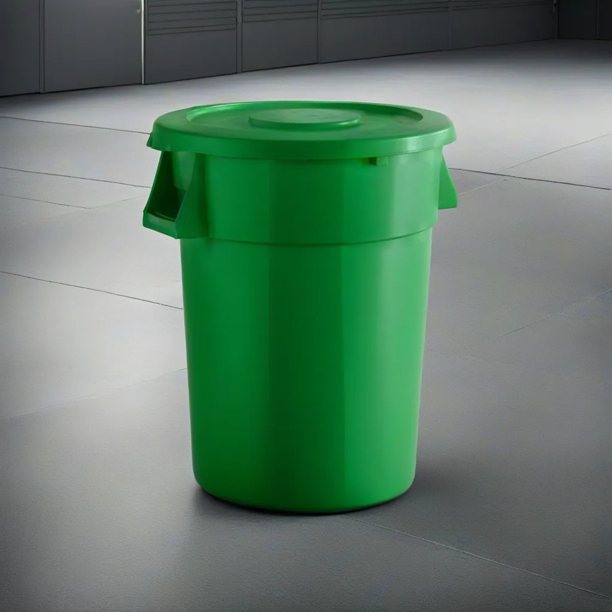 5 Pack! 44 Gallon Green Round Commercial Trash Can With Lid - PRO&Family