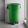 5 Pack! 44 Gallon Green Round Commercial Trash Can With Lid And Dolly - PRO&Family