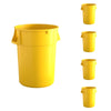 5 Pack! 44 Gallon Yellow Round Commercial Trash Can - PRO&Family