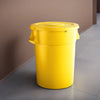 5 Pack! 44 Gallon Yellow Round Commercial Trash Can With Lid - PRO&Family