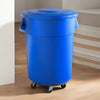 5 Pack! 55 Gallon Blue Round Commercial Trash Can With Lid And Dolly - PRO&Family