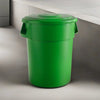 5 Pack! 55 Gallon Green Round Commercial Trash Can With Lid - PRO&Family