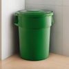 5 Pack! 55 Gallon Green Round Commercial Trash Can With Lid - PRO&Family