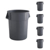 5 Pack! 55 Gallon Grey Round Commercial Trash Can - PRO&Family