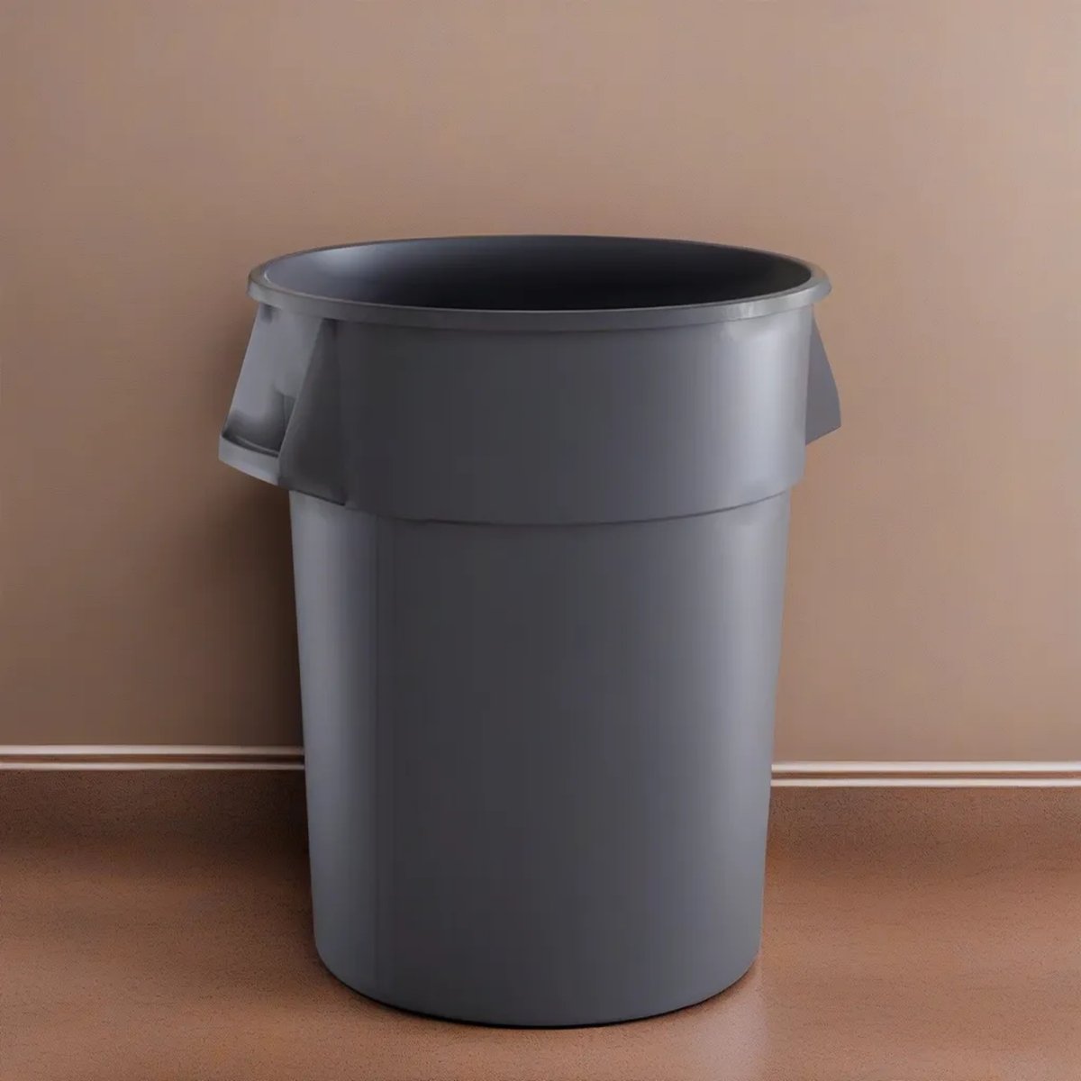 55 Gallon Grey Round Commercial Trash Can - PRO&Family