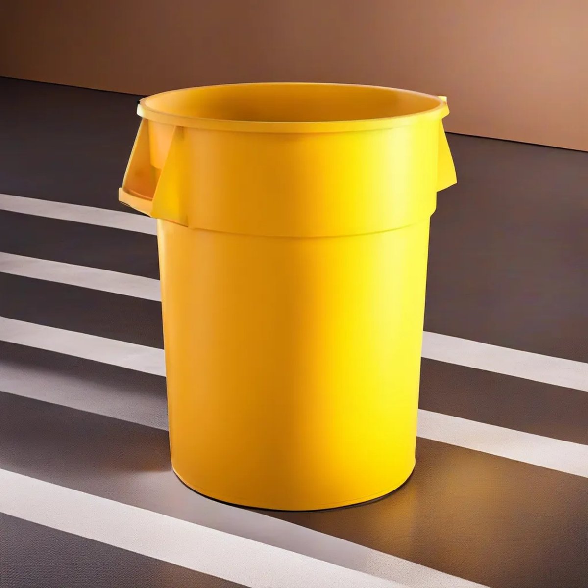 55 Gallon Yellow Round Commercial Trash Can - PRO&Family