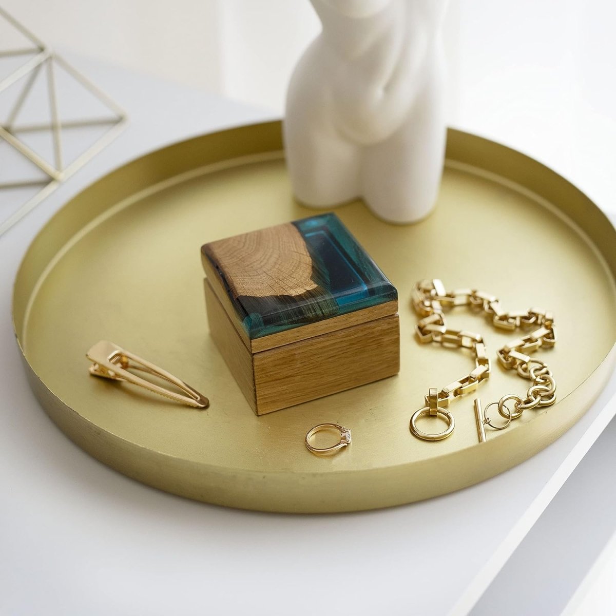 Wedding Wooden Ring Box With Epoxy Resin - PRO&Family